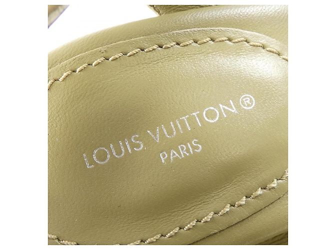 Sandali Espadrille Starboard in pelle Louis Vuitton Verde Cachi - vista 6