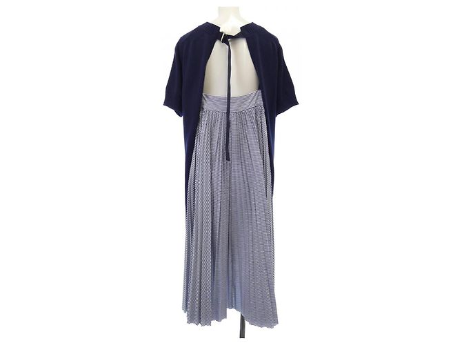 Sacai Kleid Weiß Blau Marineblau - Ansicht 2