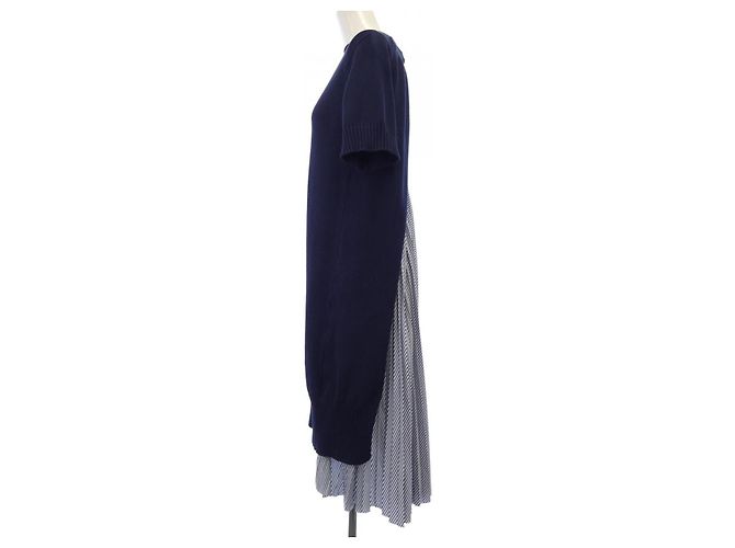 Sacai Kleid Weiß Blau Marineblau - Ansicht 7