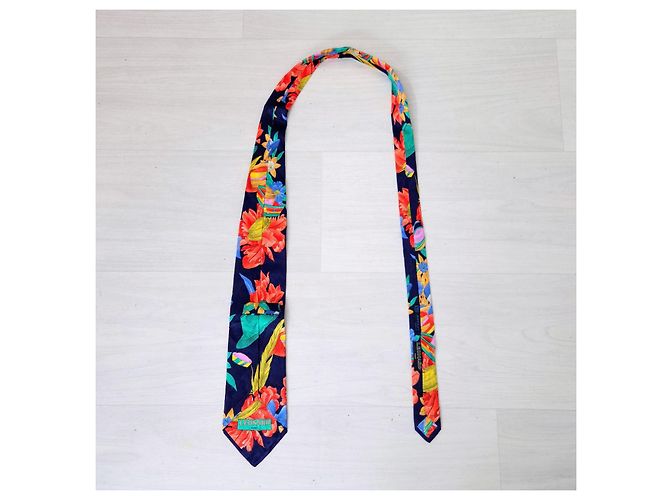 Leonard Paris cravatta in seta con stampa cappelli e fiori Multicolore - vista 4