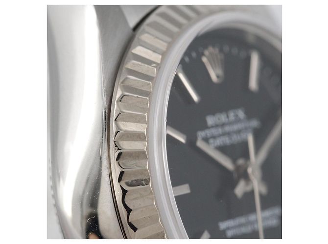 Rolex Datejust Uhr aus Edelstahl und Weißgold Schwarz - Ansicht 9