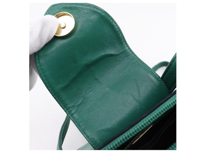 Borsa Tote a Spalla Lunga in Pelle di Vitello Bally Verde - vista 11