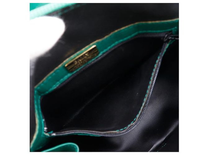 Borsa Tote a Spalla Lunga in Pelle di Vitello Bally Verde - vista 9