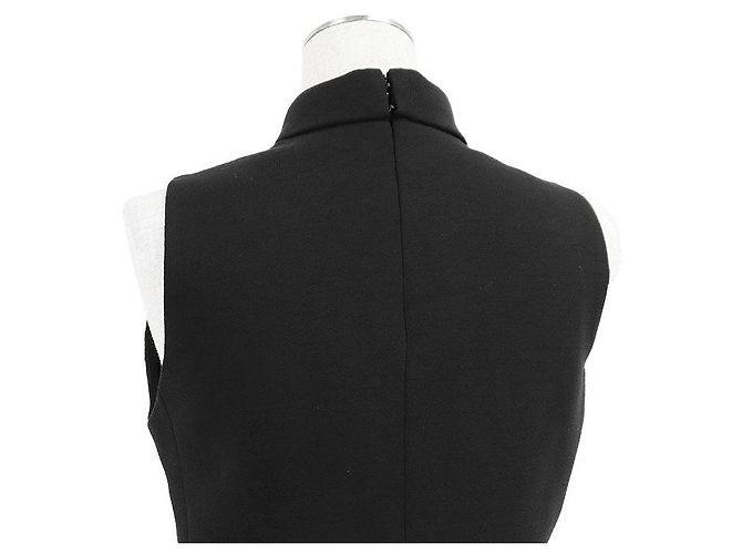Céline Top sin mangas de cuello alto de lana Celine Triomphe Negro - vista 4