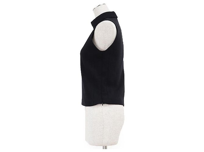 Céline Top sin mangas de cuello alto de lana Celine Triomphe Negro - vista 5