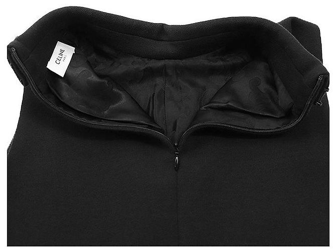 Céline Top sin mangas de cuello alto de lana Celine Triomphe Negro - vista 7