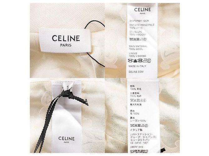 Céline Top sin mangas de cuello alto de lana CELINE Crudo - vista 10