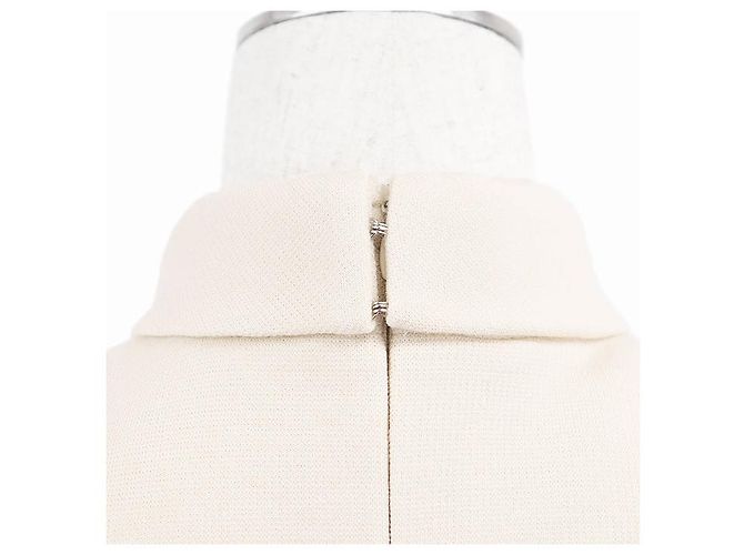 Céline Top sin mangas de cuello alto de lana CELINE Crudo - vista 13