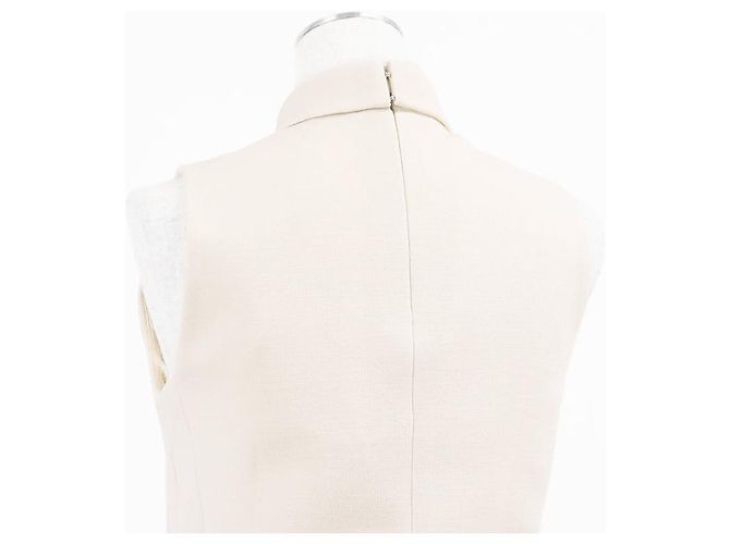 Céline Top sin mangas de cuello alto de lana CELINE Crudo - vista 14