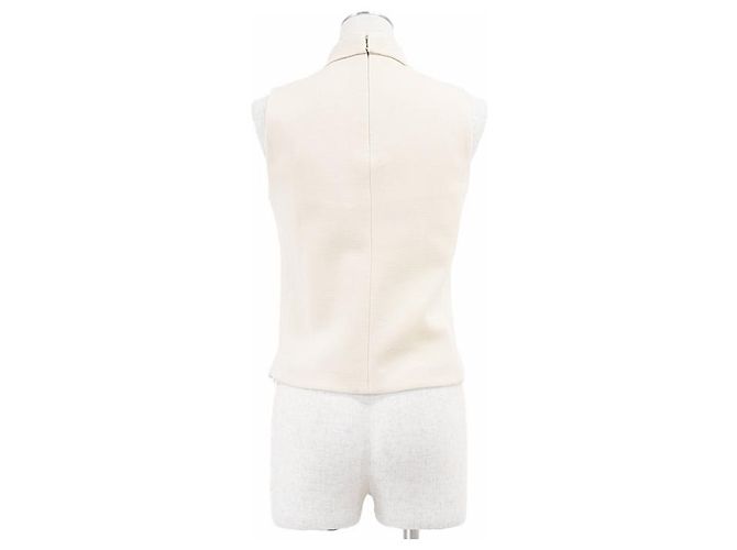 Céline Top sin mangas de cuello alto de lana CELINE Crudo - vista 6