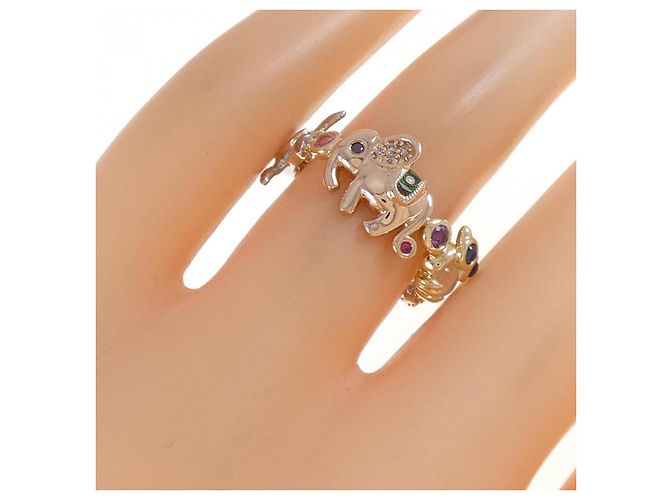 Autre Marque Gstb Platinum Au750 Color Stone Diamond Ring Ring Mehrfarben - Ansicht 5