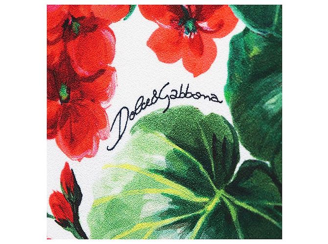 Dolce & Gabbana Vestido de micro crepé elástico con estampado floral Dolce&Gabbana Blanco Roja Verde - vista 3