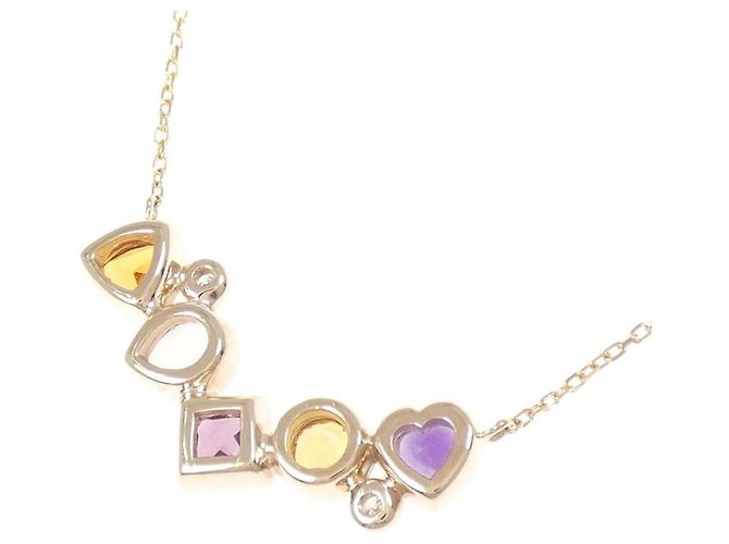Autre Marque 4C Au750 Halskette mit farbigem Stein Pink - Ansicht 4