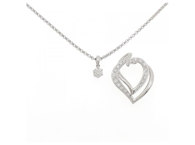 Autre Marque Collana 2way in Diamante PT900 PT850 Argento - vista 6