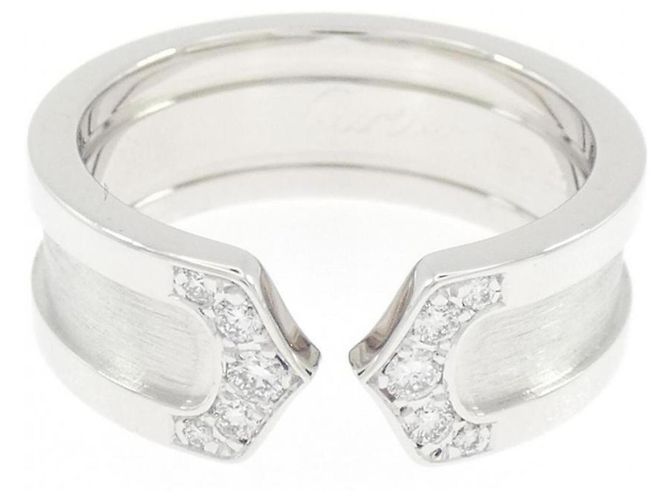 Anello Cartier C2 Small Band in oro bianco 18K - vista 2