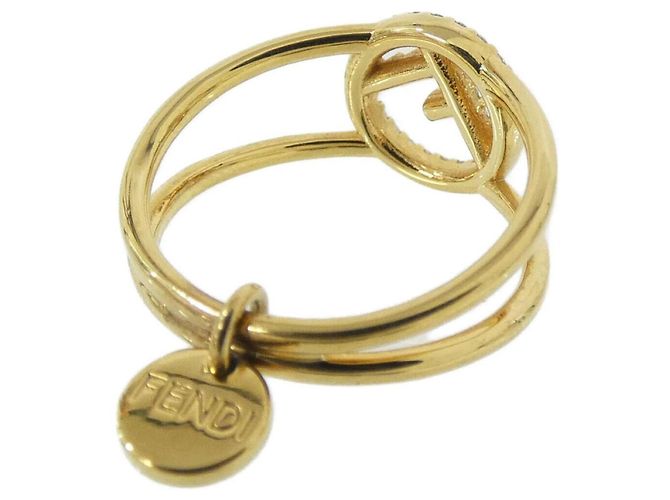 Fendi Gold Band Ring mit Kristall Golden - Ansicht 3