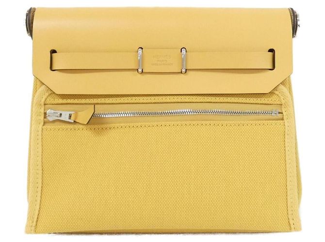 Hermès Borsa a tracolla Hermes Herbag Zip Giallo - vista 2