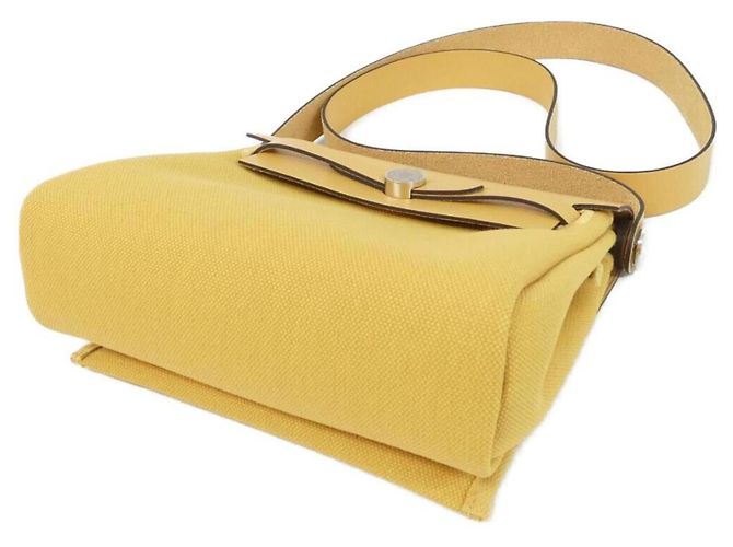 Hermès Borsa a tracolla Hermes Herbag Zip Giallo - vista 3
