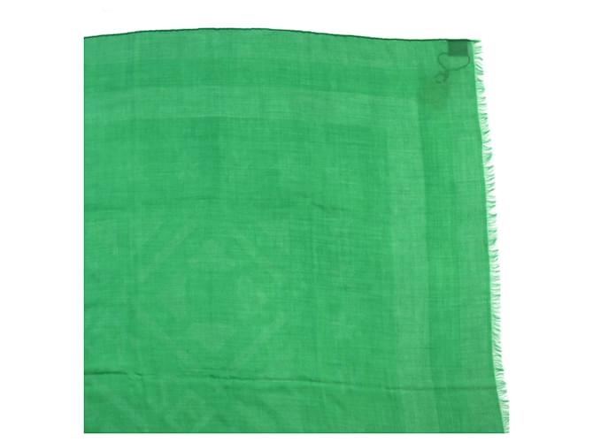 Hermès Sciarpa in cashmere Hermes Sellier Verde - vista 4
