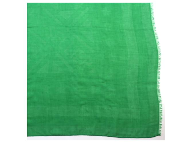 Hermès Sciarpa in cashmere Hermes Sellier Verde - vista 5
