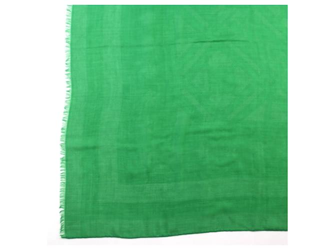 Hermès Sciarpa in cashmere Hermes Sellier Verde - vista 6