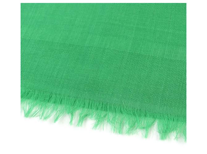 Hermès Sciarpa in cashmere Hermes Sellier Verde - vista 8