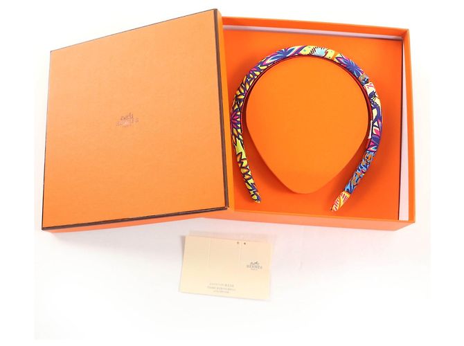 Hermès Fascia per capelli in seta Hermes Elsa Wild Singapore Multicolore - vista 2