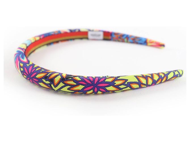 Hermès Fascia per capelli in seta Hermes Elsa Wild Singapore Multicolore - vista 3