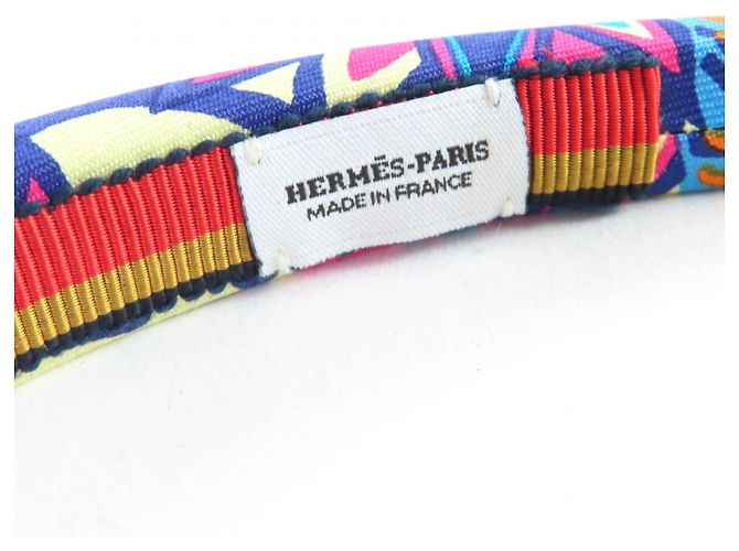 Hermès Fascia per capelli in seta Hermes Elsa Wild Singapore Multicolore - vista 6