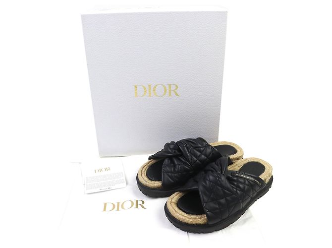 Sandali Christian Dior DTWIST in pelle di vitello trapuntata Cannage Nero - vista 2