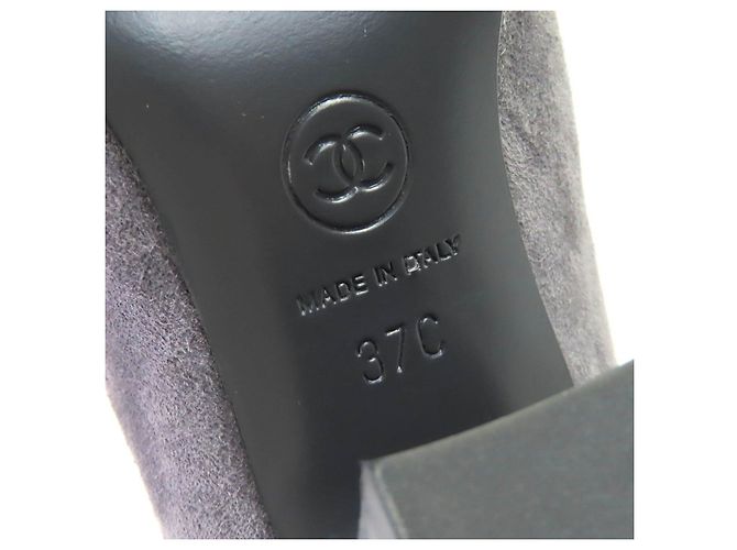 Timeless Stivaletti in scamosciato Chanel COCO Mark Marrone - vista 12