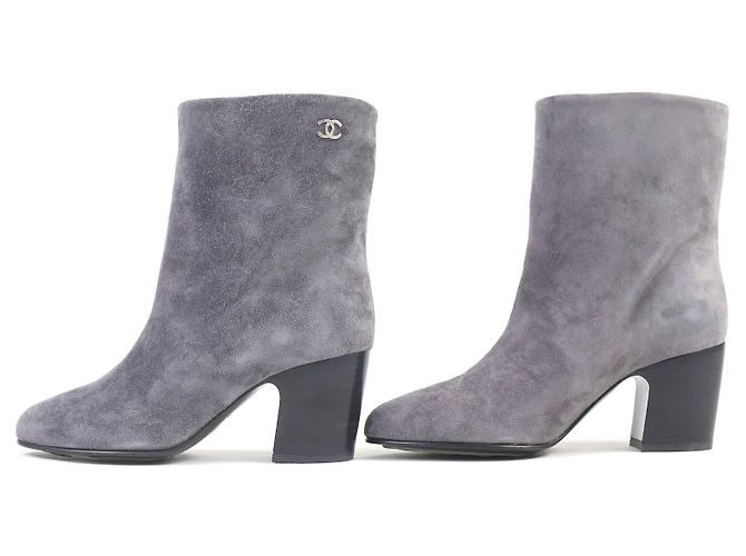 Timeless Stivaletti in scamosciato Chanel COCO Mark Marrone - vista 3