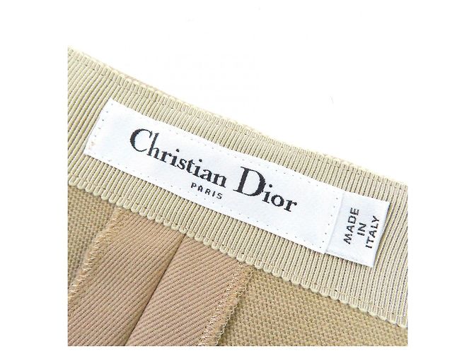 Calças de algodão com stretch Christian Dior Bege - vista 8