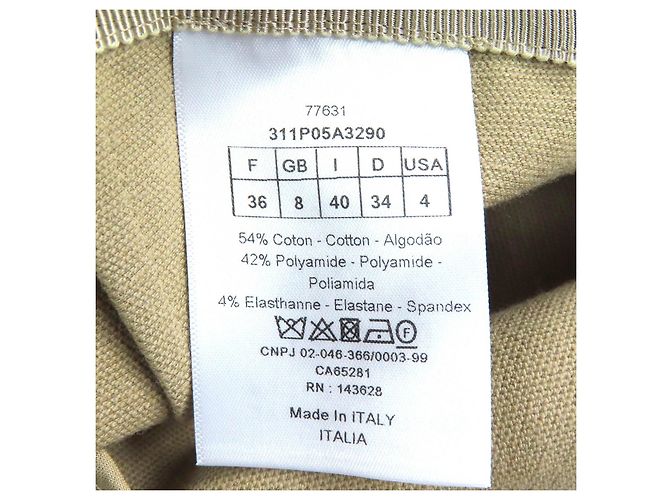 Calças de algodão com stretch Christian Dior Bege - vista 9