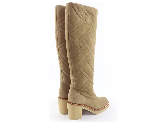 Hermès Botas Exlibris Quilted Fjord de ante Hermes Beige - vista 3