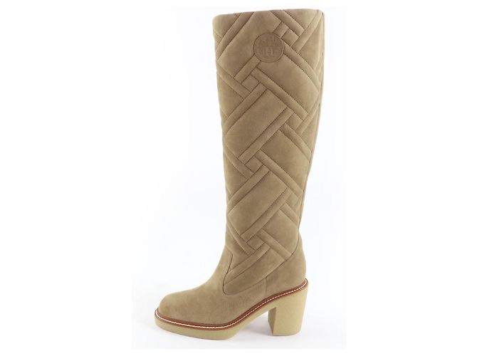 Hermès Botas Exlibris Quilted Fjord de ante Hermes Beige - vista 5