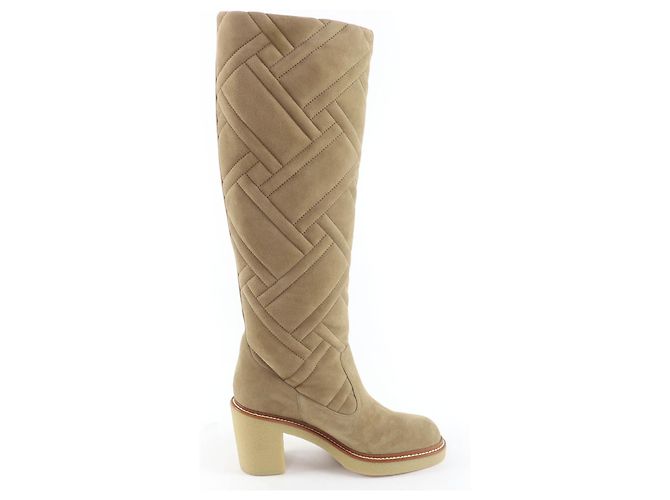 Hermès Botas Exlibris Quilted Fjord de ante Hermes Beige - vista 6
