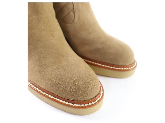 Hermès Botas Exlibris Quilted Fjord de ante Hermes Beige - vista 8