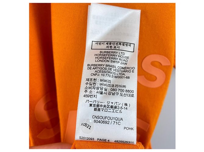 Camiseta de algodón con estampado Burberry Horseferry Naranja - vista 9