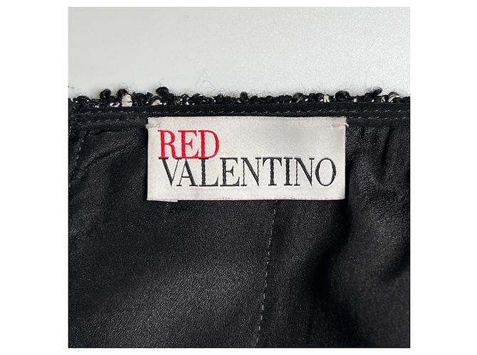 Autre Marque RED VALENTINO Tweed-Kleid mit Schleife Schwarz - Ansicht 6