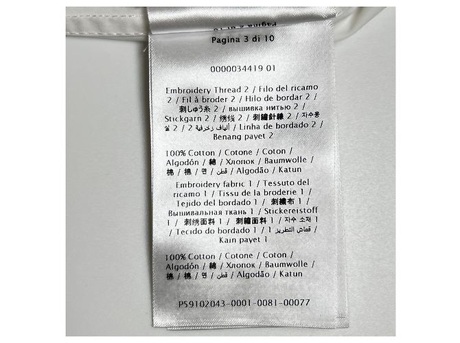 Camicia a maniche lunghe in cotone Valentino WB0AB3155A6 Bianco - vista 10