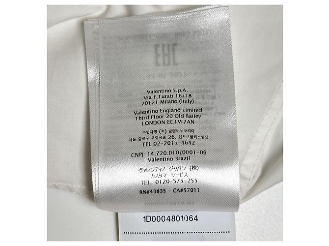 Camicia a maniche lunghe in cotone Valentino WB0AB3155A6 Bianco - vista 12