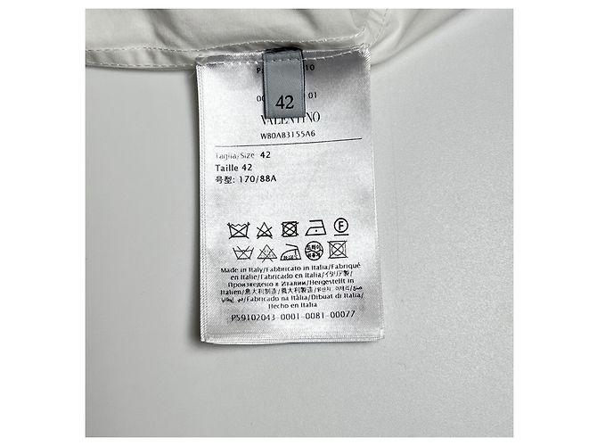 Camicia a maniche lunghe in cotone Valentino WB0AB3155A6 Bianco - vista 7