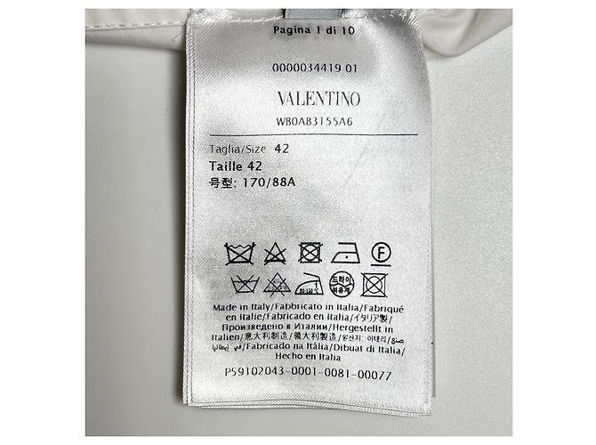 Camicia a maniche lunghe in cotone Valentino WB0AB3155A6 Bianco - vista 8