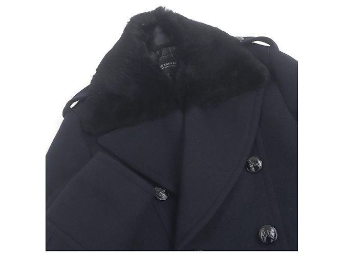 Abrigo cruzado de piel de conejo Burberry Black Label Azul Azul marino - vista 2