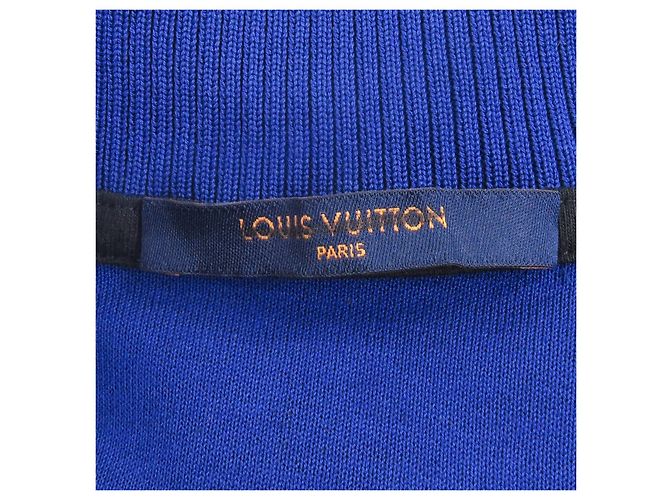 Camiseta de manga corta de punto jacquard Louis Vuitton Negro Azul - vista 6