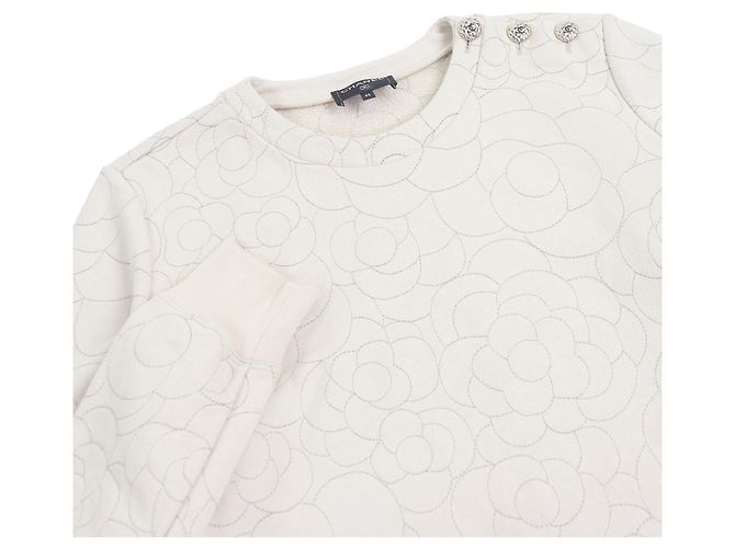 Sudadera de algodón Chanel Camellia Beige - vista 2