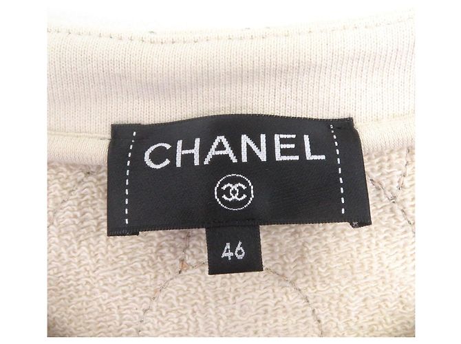 Sudadera de algodón Chanel Camellia Beige - vista 7