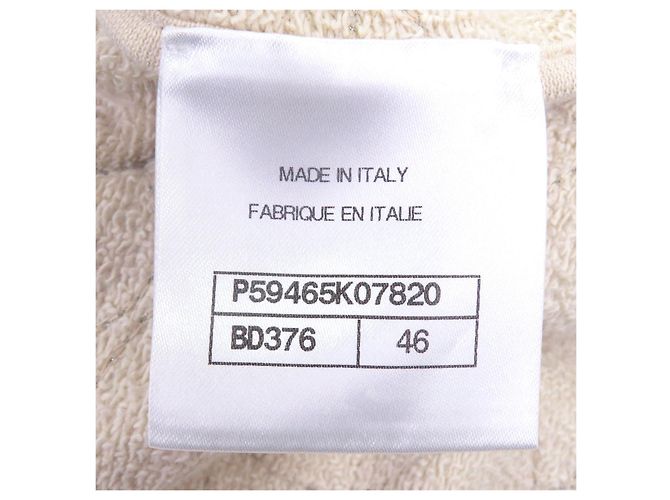 Sudadera de algodón Chanel Camellia Beige - vista 8