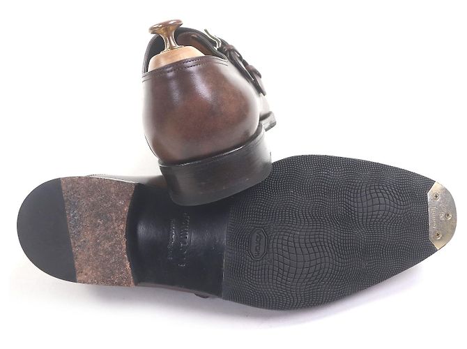 Autre Marque Scarpe stringate in pelle John Lobb Chapel Bronzo Marrone scuro - vista 5
